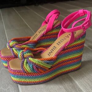Gianni Bini Multicolor Wedge Sandals